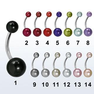 Bauchnabelpiercing Perlen Stahl Banane 9 Farben