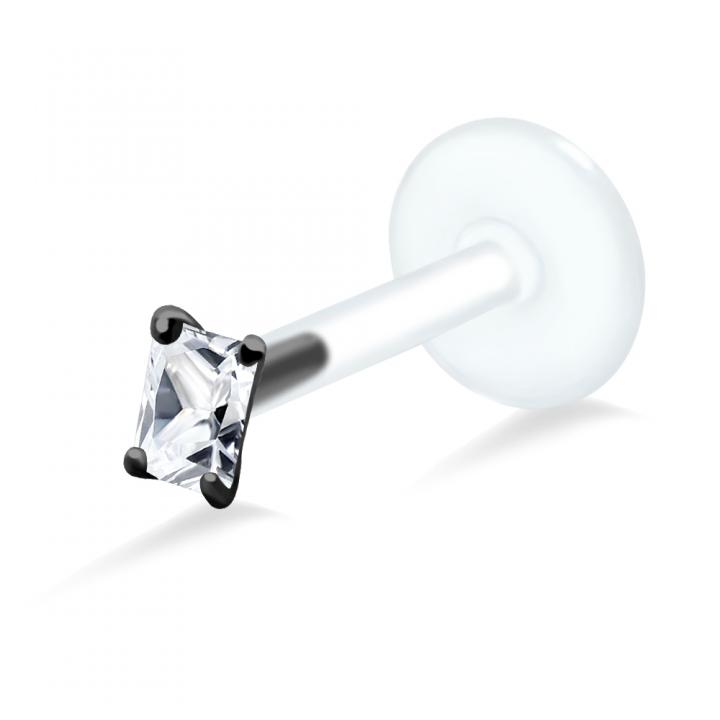 PTFE Tragus Labret Kristalldesign silber schwarz goldfarbig roségoldfarbig