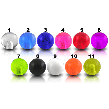 Barbell PTFE mit farbigen Acryl Kugeln 1,2 und 1,6 mm 11 Farben