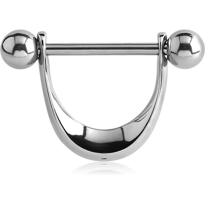 Brustwarzenpiercing schmales Schild mit Barbell Nippel Piercing