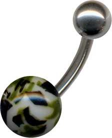 30049 Bauchnabelpiercing Camouflage Kugel Piercing Banane Stahl