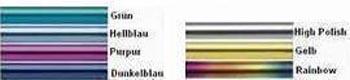 titanfarbenkomplett_54 Piercing Spirale farbige Spitzen Stahl anodisiert 1.2/1.6mm Twister