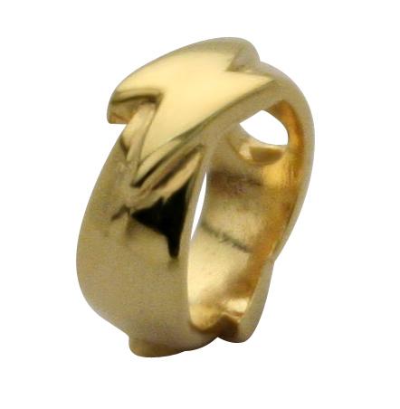 blsh-05-gp_kopie Piercing Saturn Shield goldfarben mit Blitz Motiv 3mm/1.2mm Stahl