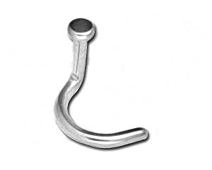 sl553c_1 Nasenpiercing Spirale 2mm flache Disc Stahl Nasenstecker 1,0mm
