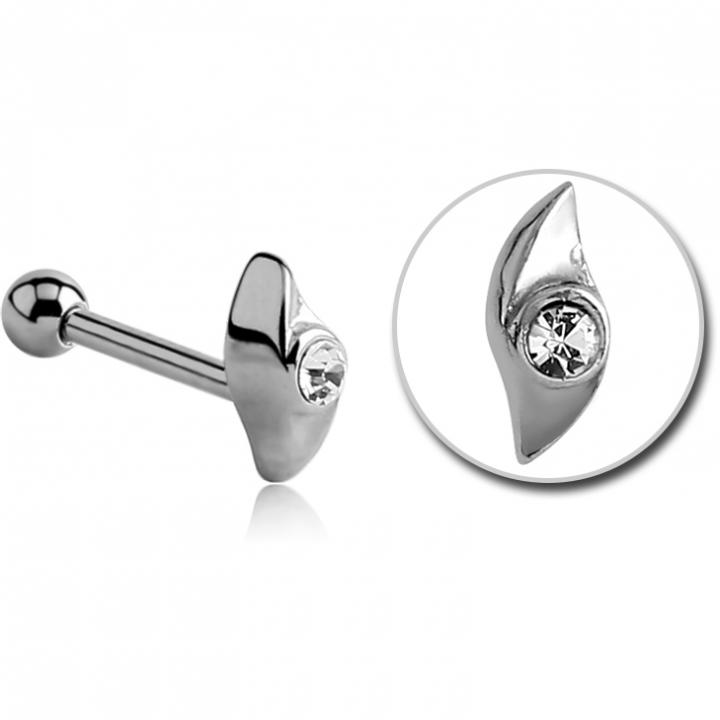 Stahl Piercing Motiv Kristalldesign nur Aufsatz oder mit Barbell oder Labret (wählbar)