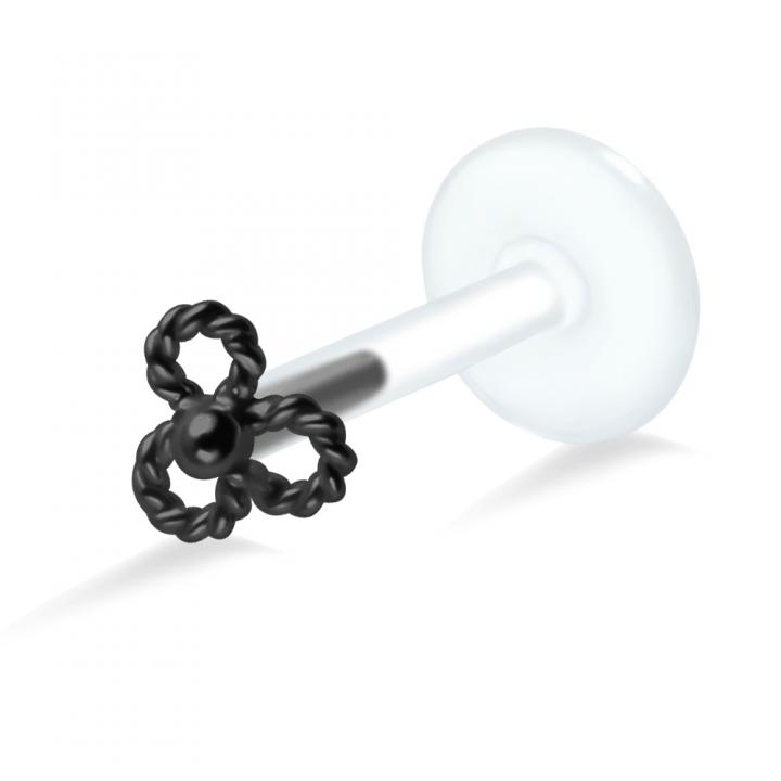 PTFE Tragus Labret Blüte silber schwarz goldfarbig roségoldfarbig