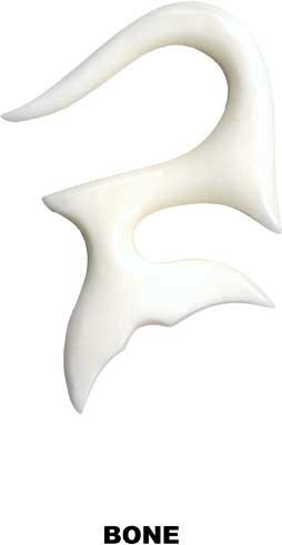 p3637_3 Piercing Expander Tribal weiß Büffelknochen Dehnungssichel Claw