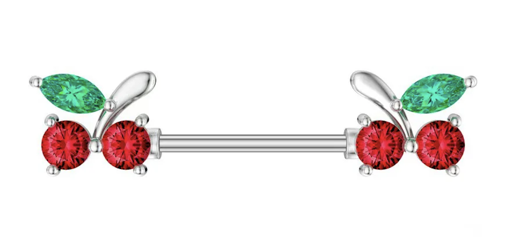 Brustwarzenpiercing Nippelpiercing  Brustschild Kristallmotiv Kirschen