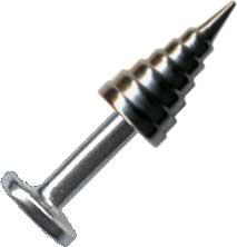 p1414_5 Piercing Labret 7mm Speerspitze aus Stahl 1.2 und 1.6mm Stecker