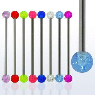 Industrial Piercing Glitzer Acryl Kugeln 8 Farben Barbell Ohr Schmuck