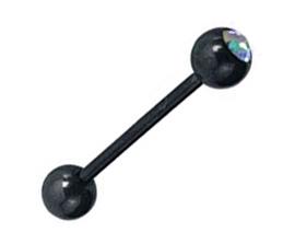 Piercing Barbell schwarz mit Swarovski-Kristall 11 Farben Stahl Hantel