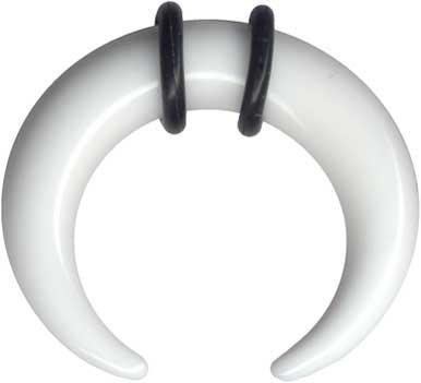 32064 Piercing Expander UV-Acryl Dehnungssichel weiss Claw Taper
