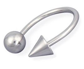 3178_4 Piercing Hufeisen Circular mit Spitze und Kugel Stahl 1,2 und 1,6mm