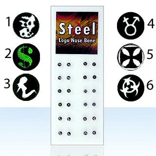 bxslg4 Nasenstecker Pin Dollar Zeichen uvm Stahl Nasenpiercing gerade