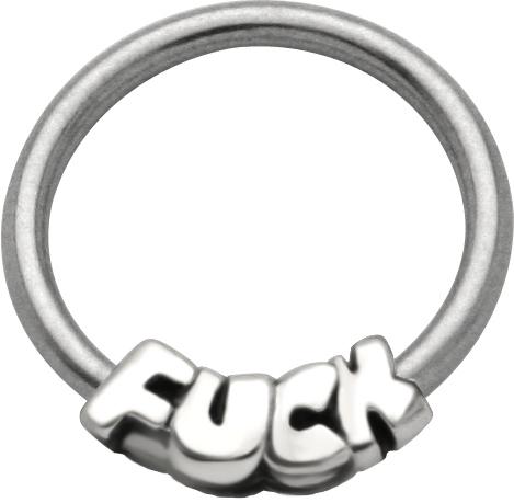 BCR Klemmring FUCK seitlich Ohr Nasen Piercing