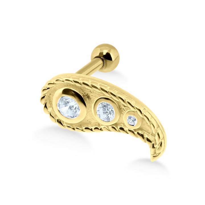 TIP-2188-GP Helix Tragus Piercing Kristalldesign silberfarbig schwarz goldfarbig roségoldfarbig