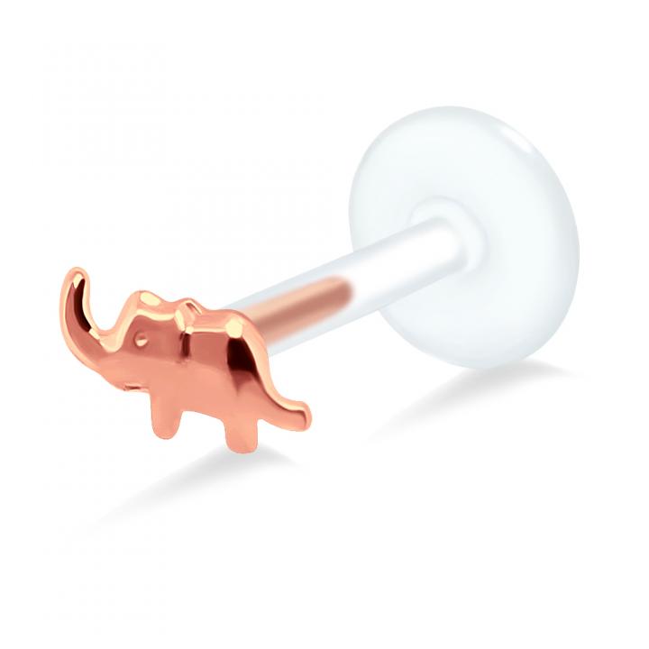 PTFE Tragus Labret Elefant silber schwarz goldfarbig roségoldfarbig