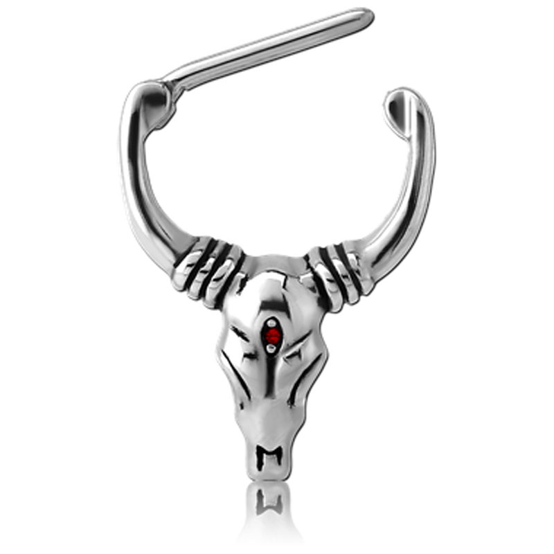 Brustwarzenpiercing Nippelpiercing Clicker mit Motiv Büffel Buffalo   1.6mm x 16mm