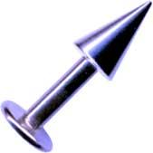 19002 Piercing Labret Lila mit Spitze aus Stahl 1,2 und 1,6mm Stecker