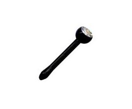 p3305_3 Bioplastic Nasenstecker Pin Kristall schwarz transparent gerade 0,8