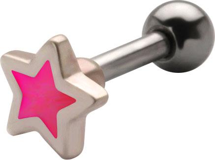 Helix Tragus Piercing Stern pink Barbell Ohr Schmuck Stahl