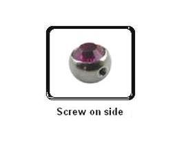 1940_6 Piercing Kristall Kugel mit seitlichem 90°-Gewinde 1.2mm/1.6mm