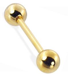 Piercing Barbell mit Kugeln goldfarbig in 1.2 mm / 1.6 mm Hantel