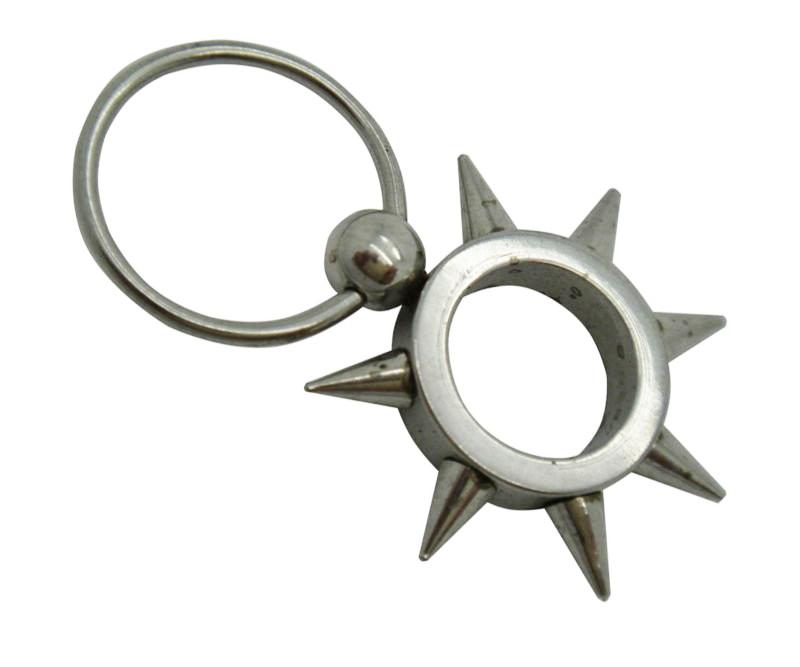 BCR Piercing Ring mit Spitzen Spikes Klemmring Stahl 1,2/1,6 mm