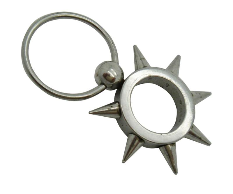 14528 BCR Piercing Ring mit Spitzen Spikes Klemmring Stahl 1,2/1,6 mm