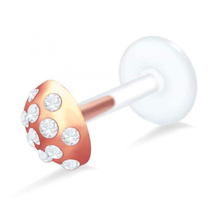 PTFE Tragus Labret Pilzkopf silber schwarz goldfarbig roségoldfarbig