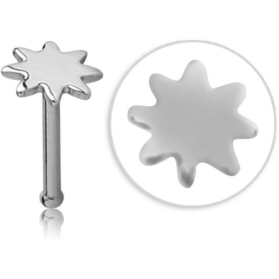 Nasenstecker Pin mit Sonne Motiv 0.8 Stahl Nasenpiercing gerade