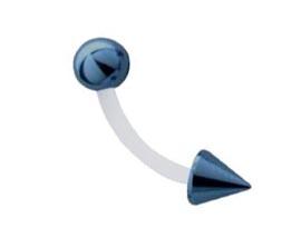 3035_4 Piercing Banane aus PTFE mit Titan G23 Spitze und Kugel 8 Farben