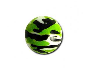 cd703_1 Piercing Acryl Kugel Tarnmuster grün Verschluss 1.6mm Schraubkugel