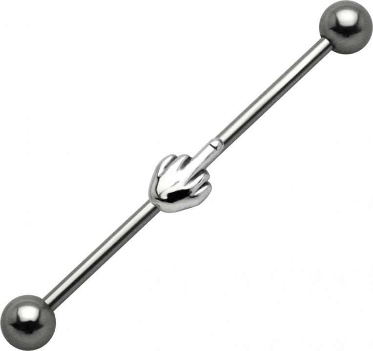 Industrial Piercing Mittelfinger Stahl Barbell Hantel Ohr Schmuck