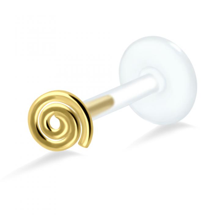 PTFE Tragus Labret Spirale silber schwarz goldfarbig roségoldfarbig