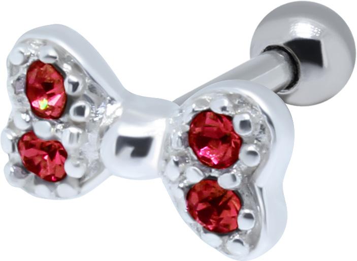 Helix Tragus Piercing Schleife Kristall rot Barbell Ohr Schmuck