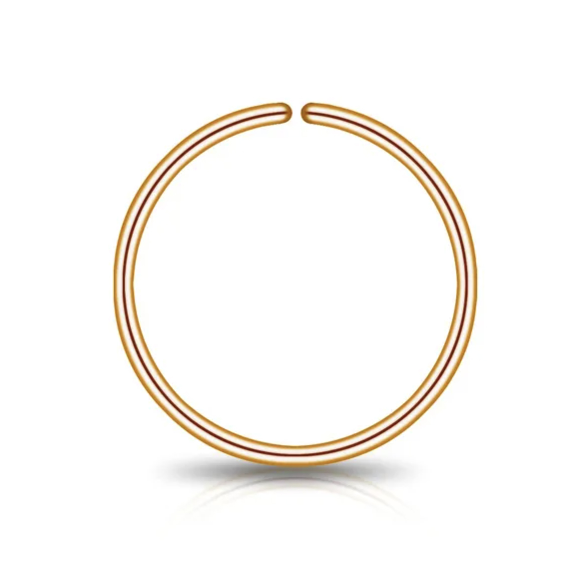 Piercingring Nasenring aus Titan G23 roségoldfarbig 0.8mm Stabstärke