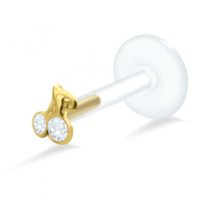 PTFE Tragus Labret Kirsche silber schwarz goldfarbig roségoldfarbig