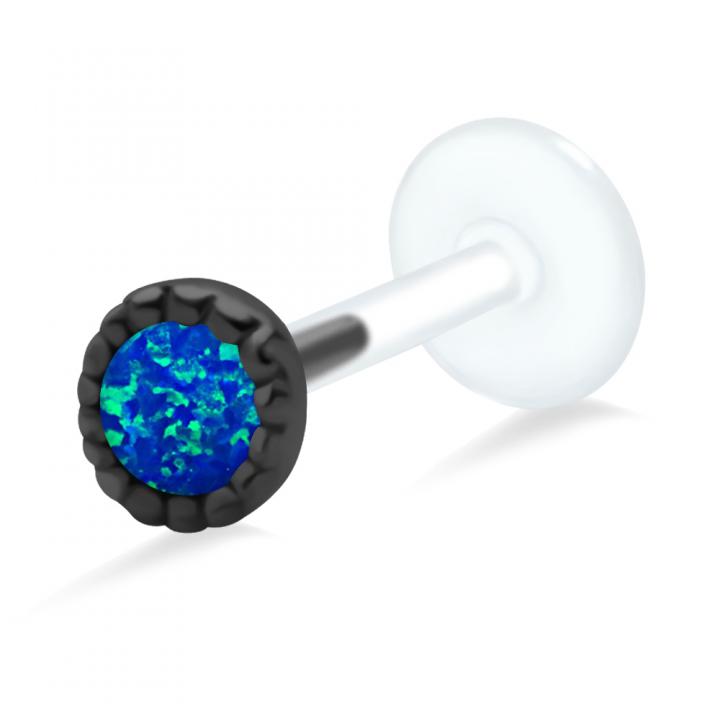 PTFE Tragus Labret Opal silber schwarz goldfarbig roségoldfarbig