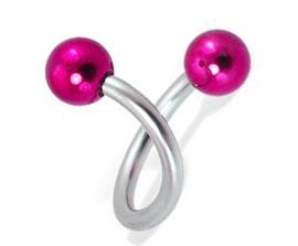 Piercing Spirale farbige Kugeln Stahl anodisiert 1.2/1.6mm Twister