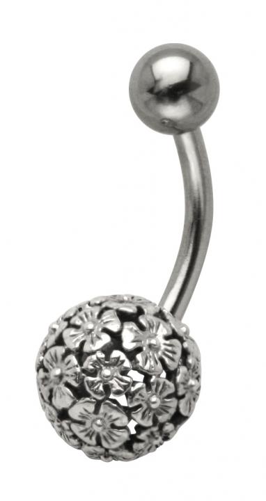 apb-162_kopie Bauchnabelpiercing Blumenkugel Stahl Banane 10mm Schmuck