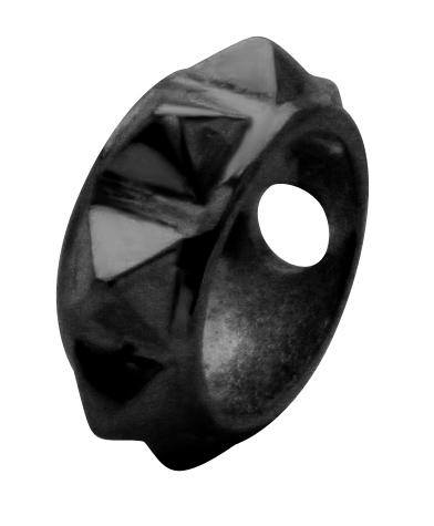 blsh-04bk_kopie_2 Piercing Saturn Shield schwarz mit Spikes Spitzen 5mm/1.6mm Stahl
