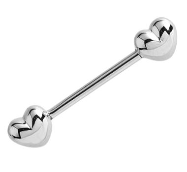 Brustwarzen-Piercing Herzen Barbell Hantel Nippel Piercing