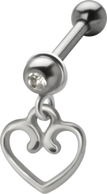 Helix Tragus Herz Anhänger Barbell Stahl Ohr Piercing