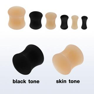 sipg Plug Ohr Piercing Schwarz aus Silikon