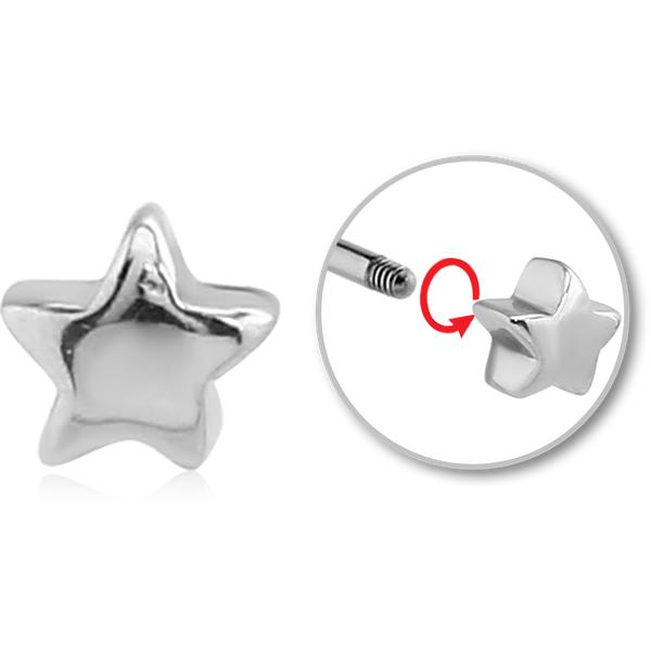 Stahl Piercing Motiv Stern nur Aufsatz oder mit Barbell oder Labret (wählbar)