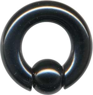 BCR Piercing Ring Schwarz Stahl Klemmkugel 3.0/4.0/5.0/6.0/8.0 mm
