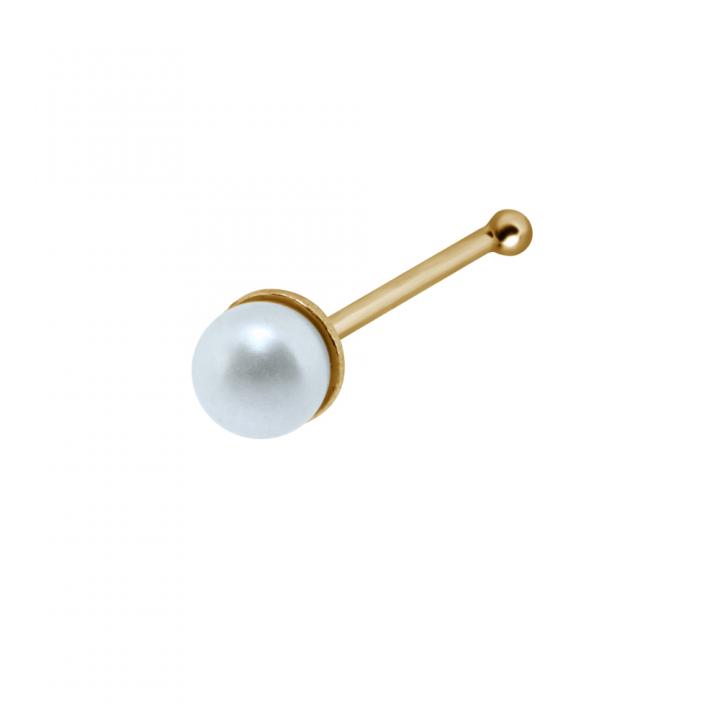 Nasenstecker Pin 3mm-Perle Silber silberfarbig schwarz goldfarbig roségoldfarbig