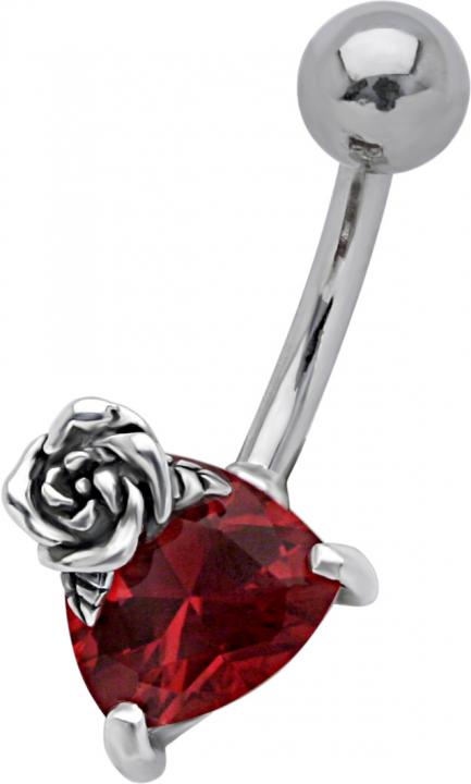 Bauchnabelpiercing Crystal Belly Herz und Rose