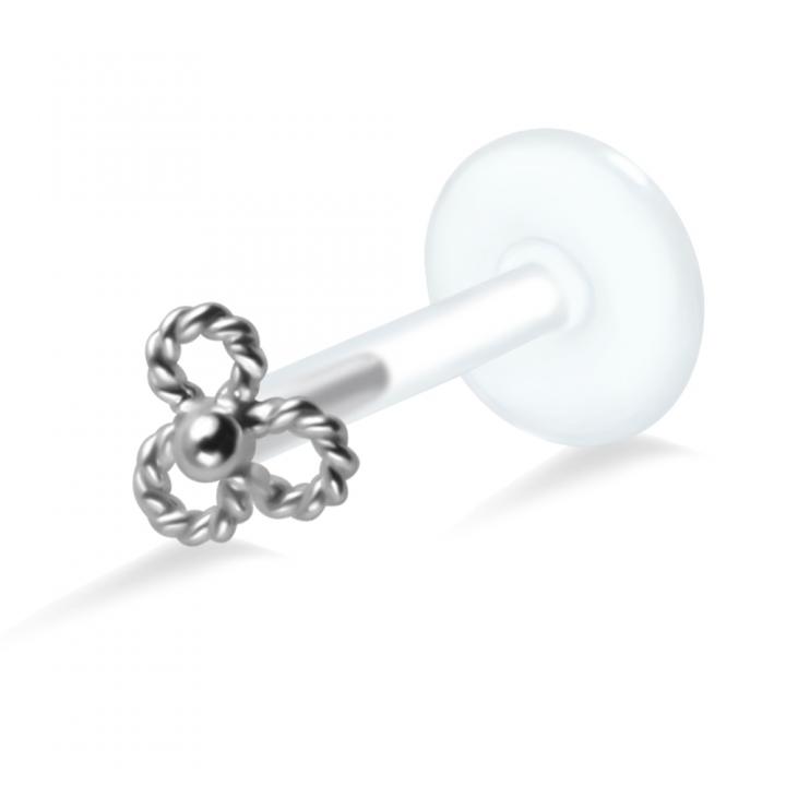 PTFE Tragus Labret Blüte silber schwarz goldfarbig roségoldfarbig